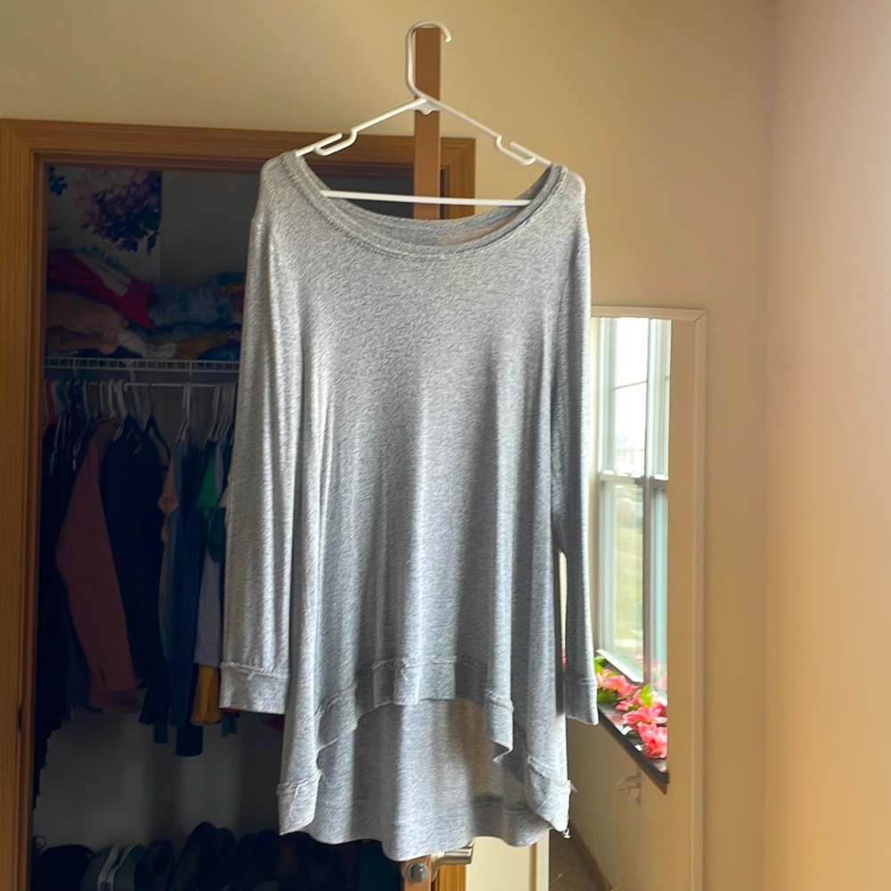 Brand: By Together. Size: Medium, loose fit. Color: gray w/ tan elbow patches!